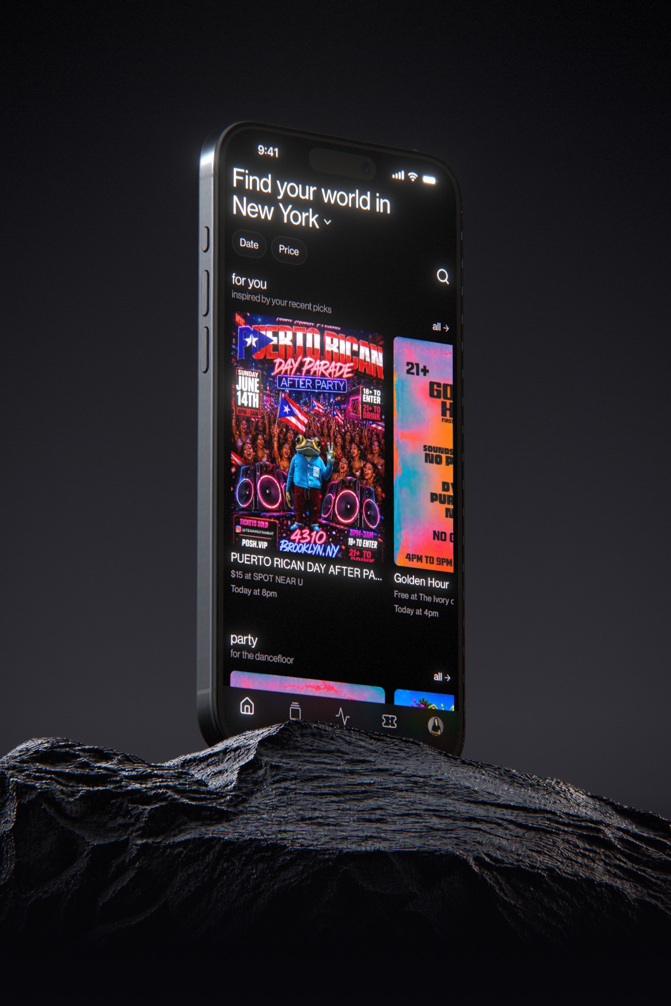 Mobile behind rock, a still design made in Raylight