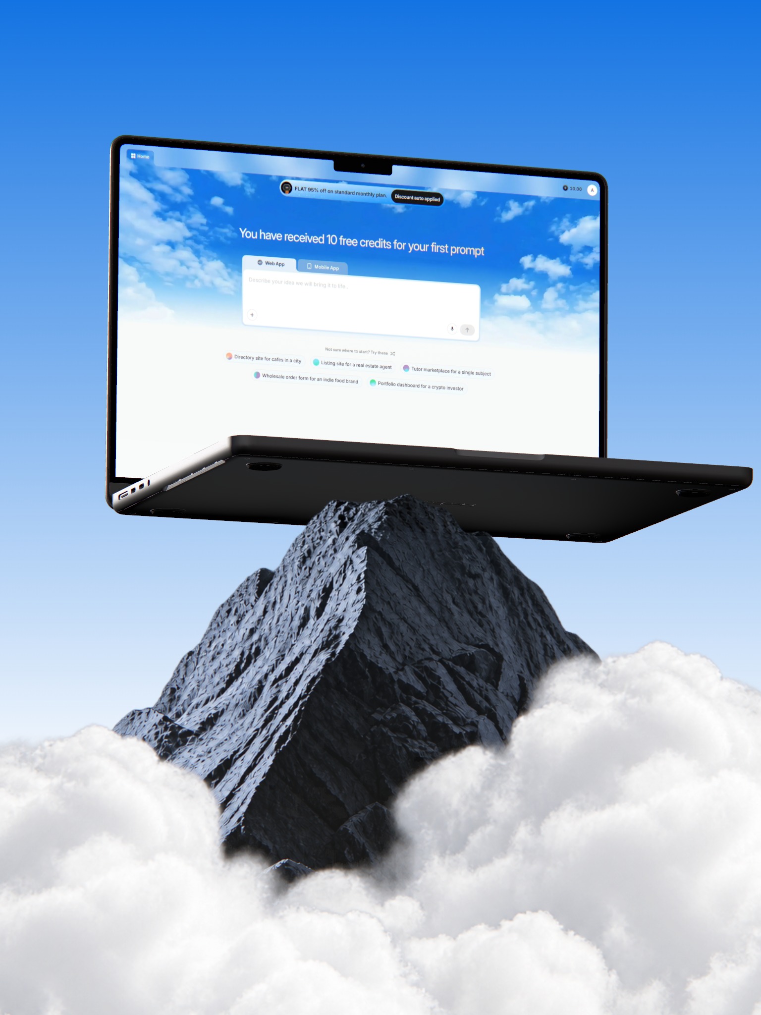 SaaS in the sky, a still design made in Raylight